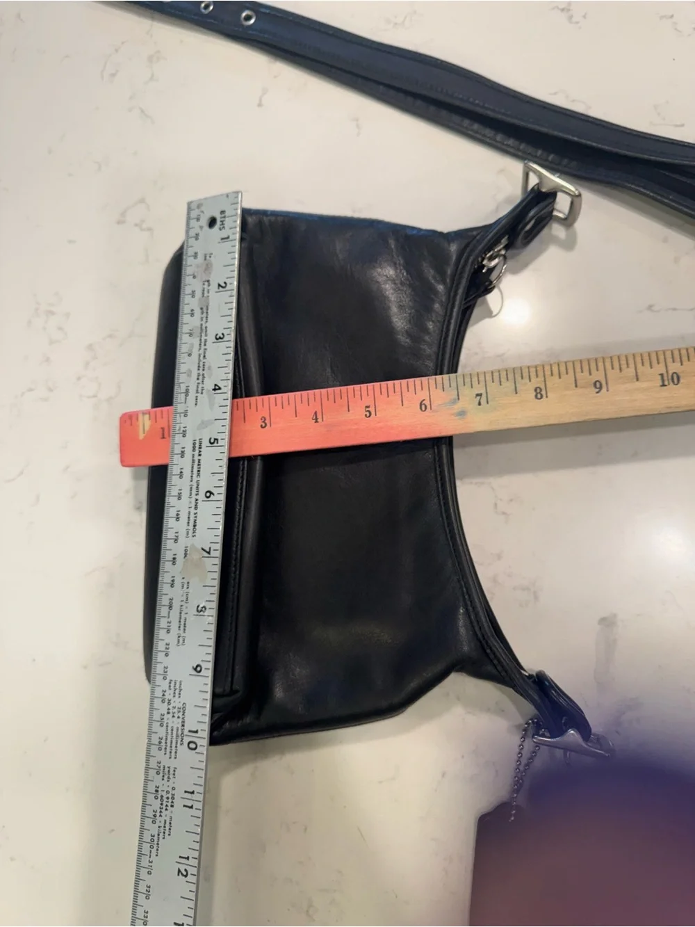 Vintage Coach Black Leather Shoulder Bag